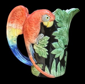 lot 34R image: K - Fitz & Floyd 1986 Parrot Pitcher