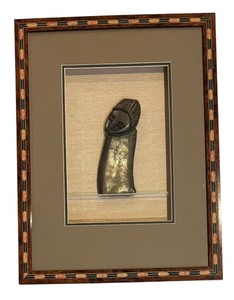 lot 87R image: K - Bronze Abstract Face Sculpture in Shadowbox Decor