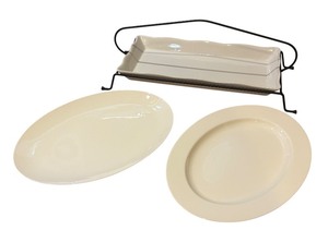 lot 108R image: DR - Set of 3 Serving Platters by Mikasa and World Market