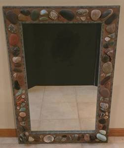 lot 261K image: SR - 24 x 36 Wall Mirror with Natural Stone Embellished Frame