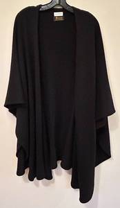 lot 58C image: C - Saks Fifth Avenue Amicale Pure Cashmere Black Wrap Poncho
