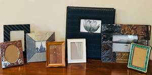 lot 72CC image: SR - Collection of 7 Assorted Photo Frames and Black Photo Album