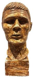 lot 144H image: UBR - Large Vintage Male Bust Sculpture on Pedestal Base