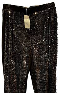 lot 147H image: MBR - Chicos Petite 0.5 Black Sequin Tapered Ankle Pants