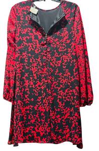 lot 181H image: MBR - Taylor Red and Black Patterned Long Sleeve Dress Size 6