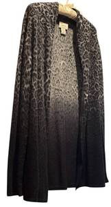 lot 194H image: MBR - Neiman Marcus Cashmere Cardigan Sweater Leopard Print Size M