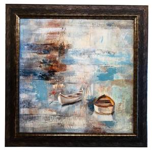 lot 221H image: LL - Framed Original Painting of Boats on Water by T. Lelek