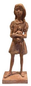 lot 226H image: LL - Leonardo Artworks Inc. 21-Inch Girl with Doll Figurine