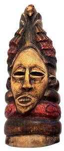 lot 228H image: LL - 18-Inch Hand-Carved African Tribal Mask from Sierra Leone