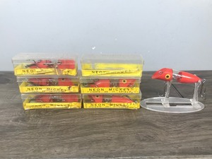lot 208 image: Lot of Collectible Neon Mickey Fishing Lures in Original Boxes Lights as it Swims