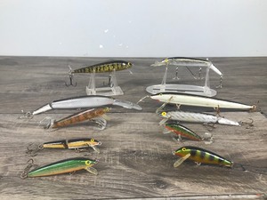 lot 210 image: Lot of 10 Fishing Lures - Rapala - Rebel and More