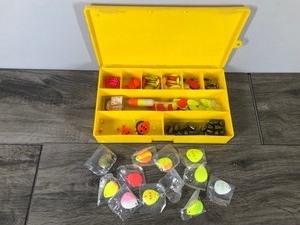 lot 231 image: Tackle Box Full of Fishing Spinner Blades, Sinkers and More