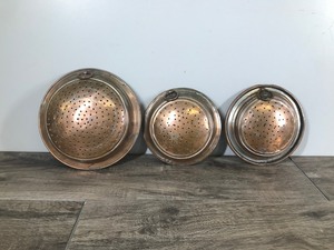 lot 242 image: 3 - Vintage Copper Colander Strainers