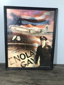 lot 246 image: Framed and Signed Print of Airforce Pilot Paul Tibbets - Airforce Captain to Drop the First of 2 Atomic Bombs - see description for more history on pilot