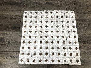 lot 257 image: Lot of 100 Wheat Pennies in Protective Sleeves - See description for years