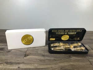 lot 276 image: MATCO TOOLS 20TH ANNIVERSARY-5 YEARS OF THUNDER-24k GOLD 5 CAR SET DEAN SKUZA