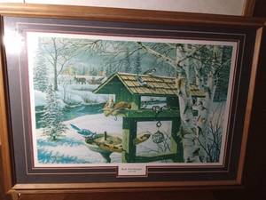 lot 61 image: Backyard Banquet framed print by Ken Zylla