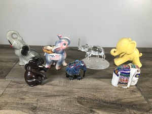 lot 288 image: Lot of 7 Collectible Elephant Figurines - see description for more info