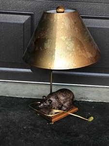 lot 21A image: Bear Table Lamp with Bears also on Lamp Shade