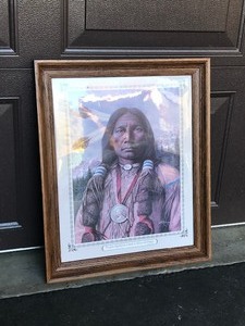 lot 16A image: Framed Native American Picture - To Give Dignity to a Man is Above all Things
