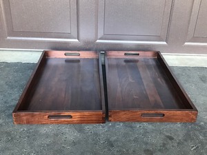 lot 12A image: 2 - Wood Trays with Handles - Black Walnut - Handmade - Smoke Free
