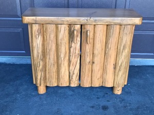 lot 1A image: 2 Door Log Cabinet with Shelf - Smoke Free