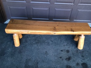 lot 4 image: Solid Log Bench - Smoke Free