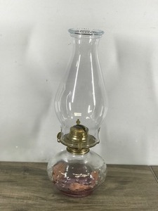 lot 326 image: Vintage Lamplight Farms Oil Lamp Hurricane Hobnail Glass Base