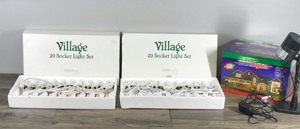 lot 327 image: 2 - Department 56 Village 20 Socket Light Sets & 1 Christmas Colors Laser Light