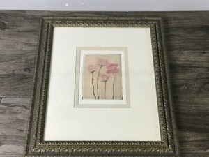lot 345 image: Framed and Signed Wall Hanging Pictures of Roses by Claire Lerner