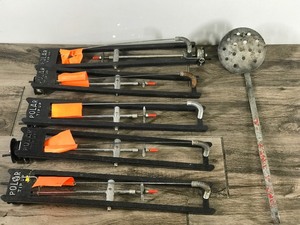 lot 348 image: Lot of 5 Polar Ice Fishing  Tip Ups and 1 Metal Ice Scope