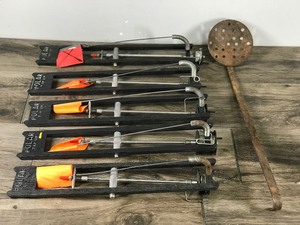 lot 351 image: Lot of 5 Polar Tip Ups and 1 Metal Ice Scoop