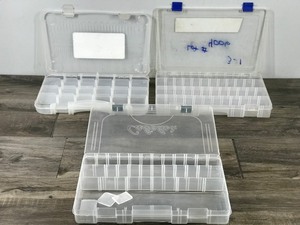 lot 405 image: 3 - Plastic Storage Tackle Boxes for Fishing Lures