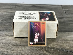 lot 406 image: 1990-91 Series I Inaugural Edition Complete Set of Basketball Cards 1-300 including Michael Jordans Card