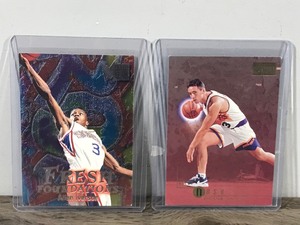 lot 430 image: 2 - Basketball Cards  96-97 Fleer Metal Allen Iverson Fresh Foundations #236  1996 Skybox Premium Steve Nash #91