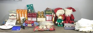 lot 434 image: Lot of Christmas Items and More - Lights - Ornaments - Signs - Dolls and More