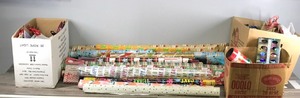 lot 438 image: Large Lot of Holiday Wrapping Paper - Christmas Cards - Bags - Ribbons - Bows and More