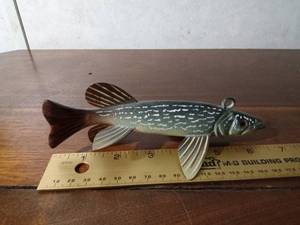 lot 170 image: 2014 signed hand carved fish spearing decoy by R Whittier