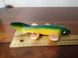 lot 177 image: Signed hand carved fish spearing decoy by Brad Lange