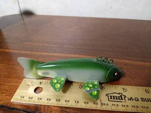 lot 178 image: Signed hand carved fish spearing decoy by Brad Lange