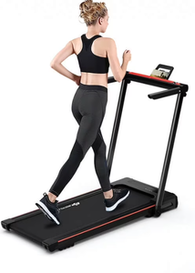 lot 35 image: Goplus 3-in-1 Foldable Treadmill with Removable Desk Workstation Remote Control Black