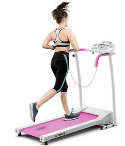 lot 53 image: GYMAX Foldable Treadmill, Portable Treadmill with with 12 Preset Programs, LCD Monitor, Built-in Wheels & Pulse Sensor, Freestanding Easy Assembly Running Machine for Small Space Home Gym 124D x 61W x 113H Centimetres