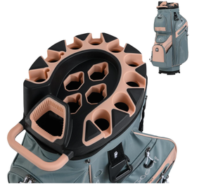 lot 89 image: Tangkula Golf Cart Bag, 14 Way Full-Length Dividers with 6 Molded Lock Top Club Bag, Lightweight Golf Club Bag with 11 Pockets, Cooler Bag, Padded Strap, Handles & Rain Hood