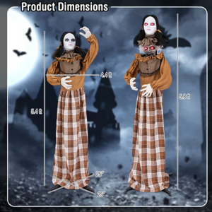 lot 263 image: Boyel Living Spooky Jump-Scare Halloween Animatronic Haunted Woman with Red Eyes and Sound Activation