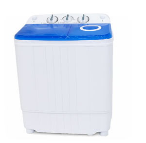 lot 271 image: COSTWAY Portable Washing Machine, 2-in-1 Twin Tub  Capacity Laundry Washer(11lbs) and Spinner(6.6lbs) with Control Knobs, Timer Function, Drain Pump, Perfect for Home Apartment RV, Blue