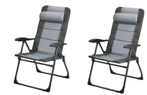 lot 275 image: Costway Set of 2 Gray Steel Frame Stationary Dining Chair
