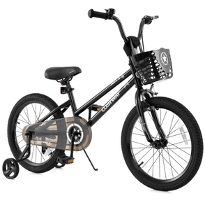 lot 276 image: Costway 18 Inch Kids Bike with Basket and Training Wheels for Children Aged 3-8 Years Old