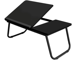 lot 286 image: Designstyles Black Folding Laptop Lap Desk - Wooden Work Table and Stand for Couch, Bed and Sofa Computer Use - Folding Legs, Adjustable Tilt - Use as Reading and Breakfast Tray - By Designstyles (USED, Minor Transit Damage)