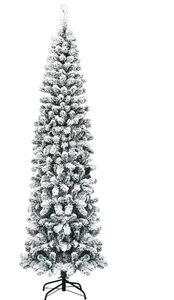 lot 134 image: Costway 7.5-ft Pencil White Artificial Christmas Tree (Missing Parts or Pieces)
