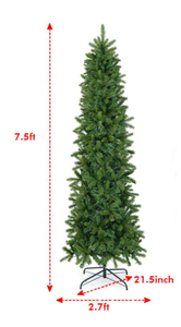 lot 135 image: BreeBe - Artificial 7.5FT Christmas Tree with Dual LED Lights  Full & Prelit - Green